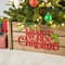 Glitzhome® Merry Christmas Wood Crate Tree Collar